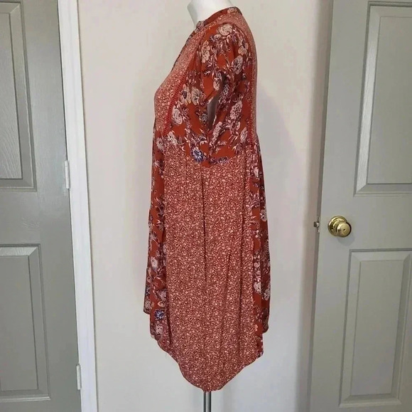 Knox Rose Floral Paisley Print Boho Short Sleeve Dress(XS) - Picture 5 of 10